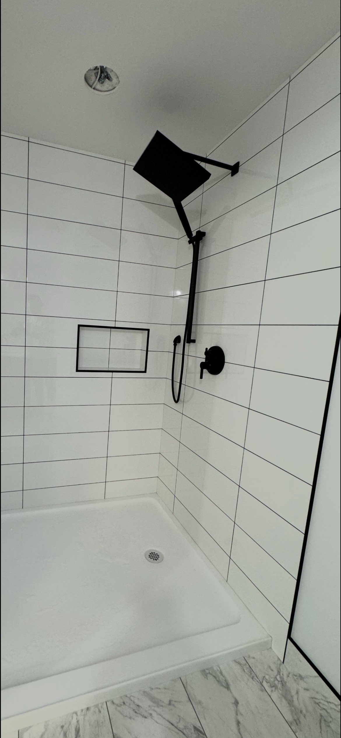 Brushed bronze shower fixture